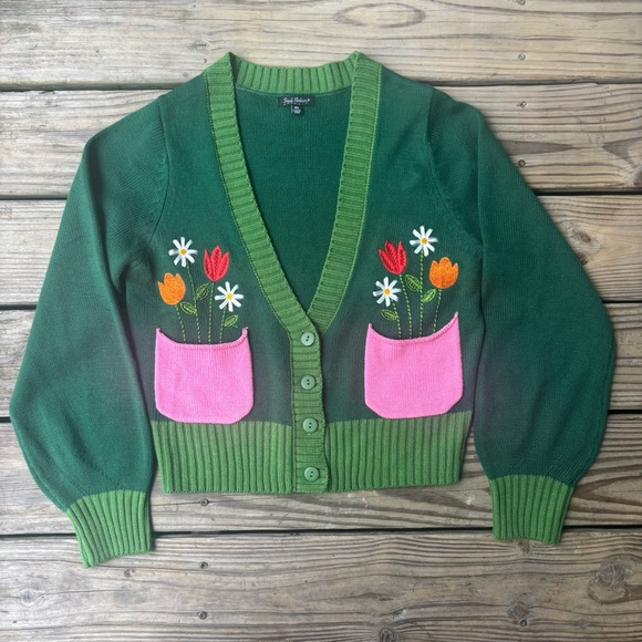 Smak Parlour Sweaters - Smak Parlour Embroidered Flower Cardigan